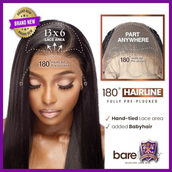 13x6 Lace Frontal Synthetic Wig, Glueless Pre-Plucked Hairline, 180 Density main image 6